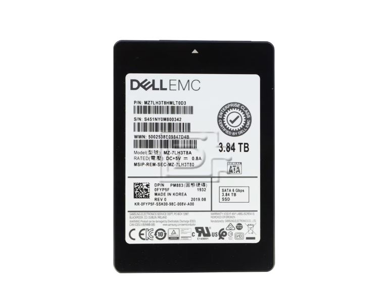 SSD DELL server MZ-7LH3T8C, 3.84 TB, SATA-6 Gbps, 2.5 inch, Citire